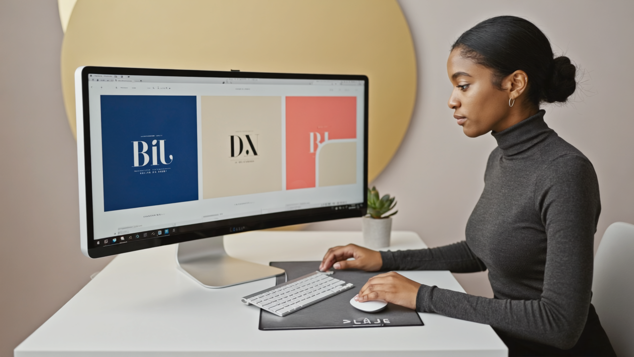 A cluttered brand design with mismatched fonts and colours illustrating common design mistakes