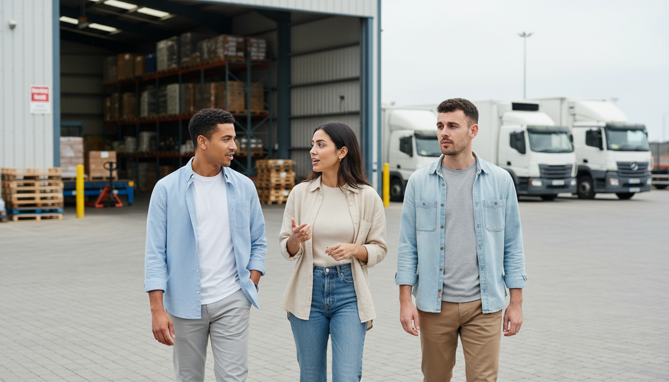 Meat wholesale team checking orders and inventory on digital systems