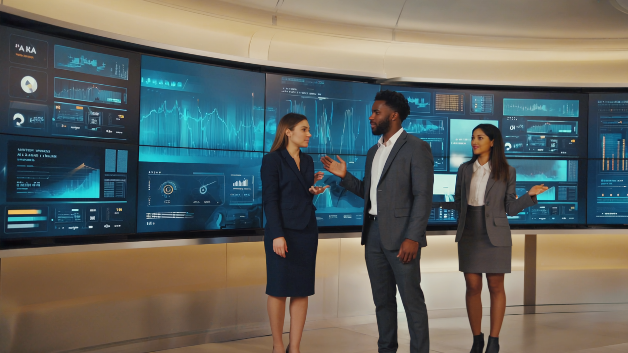 Fresh digital signage being installed outdoors with blue skies in a UK city