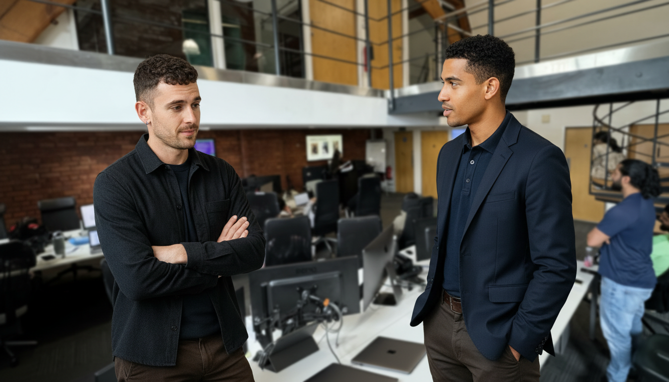 CEO reviewing a simple social media dashboard with clear business metrics on a laptop screen