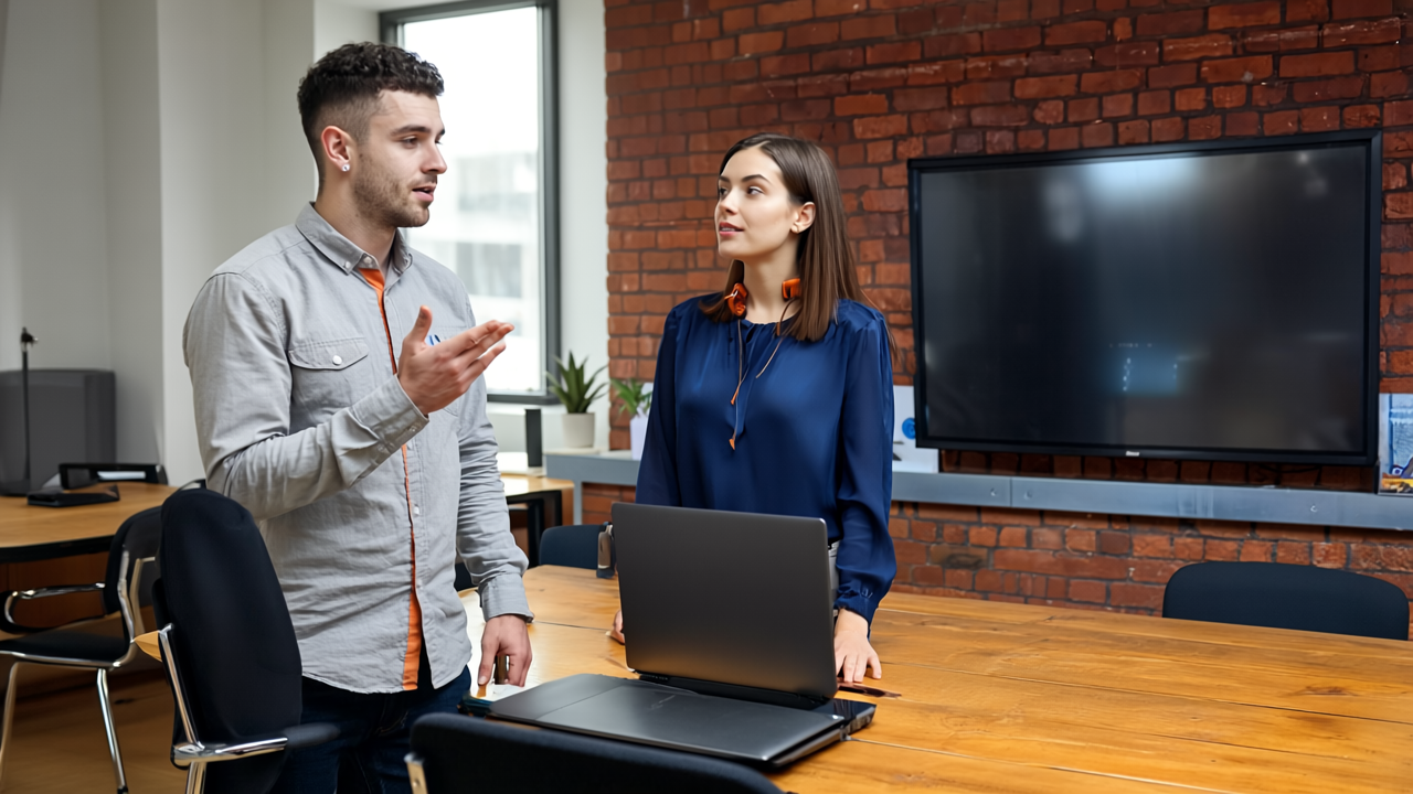 Cybersecurity threats checklist with IT team working on computers and code on screens
