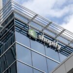 Shopify sign on their headquarters building in Ottawa, Ontario, Canada