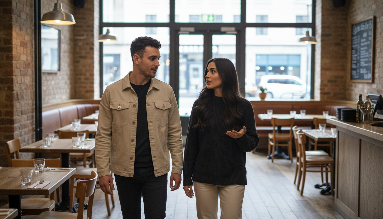 Digital signage screens displaying promotional content inside a modern UK retail store