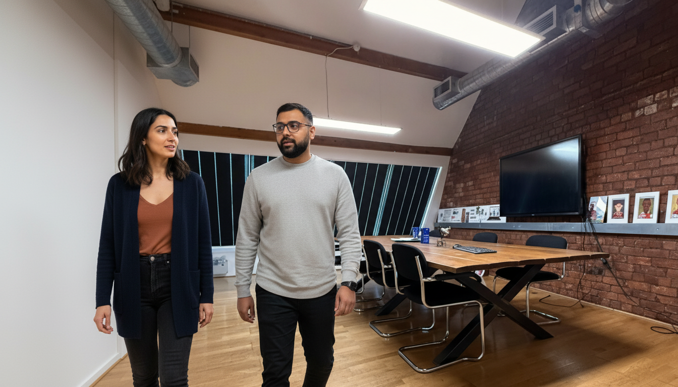 Office workspace with strong Wi Fi signal supporting modern business tools