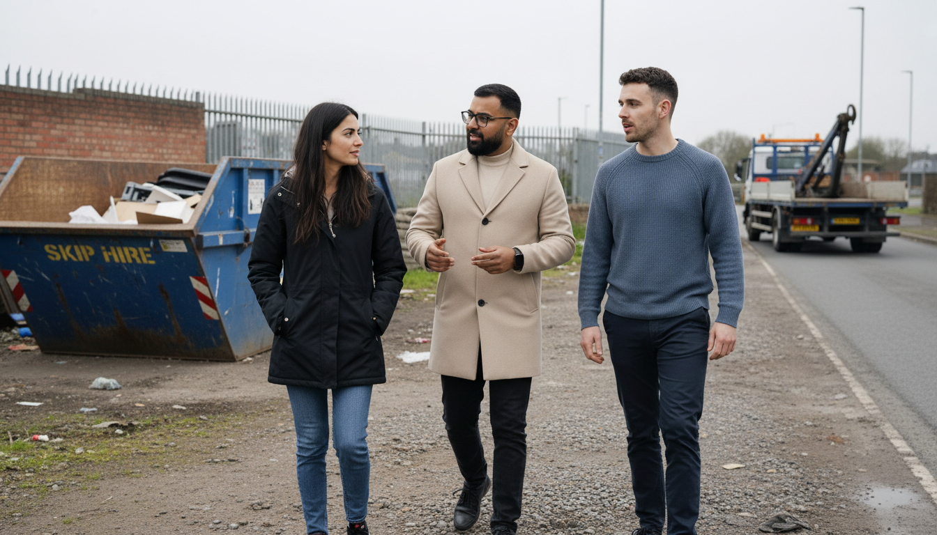 Online skip hire booking system dashboard showing calendar and bookings