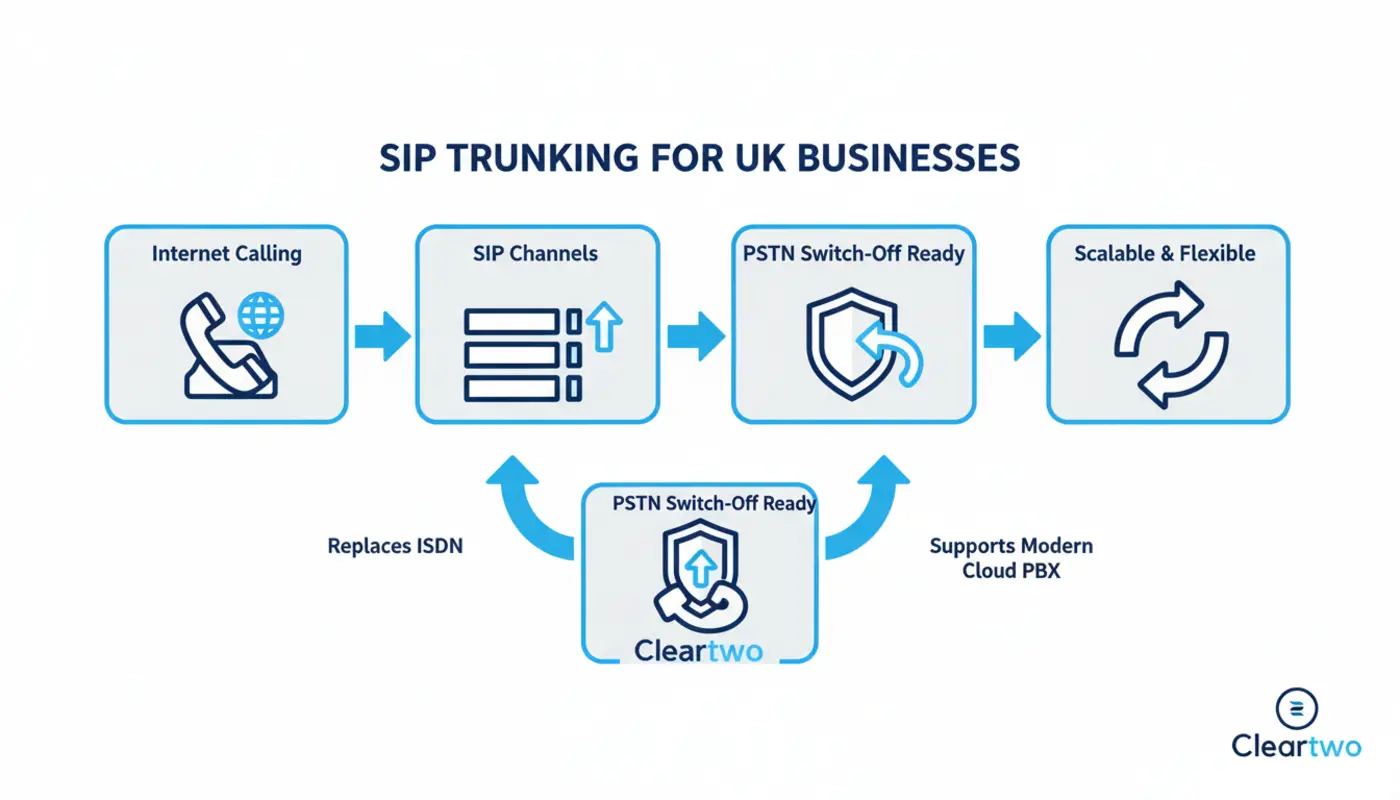 Cloud PBX and SIP trunking architecture diagram