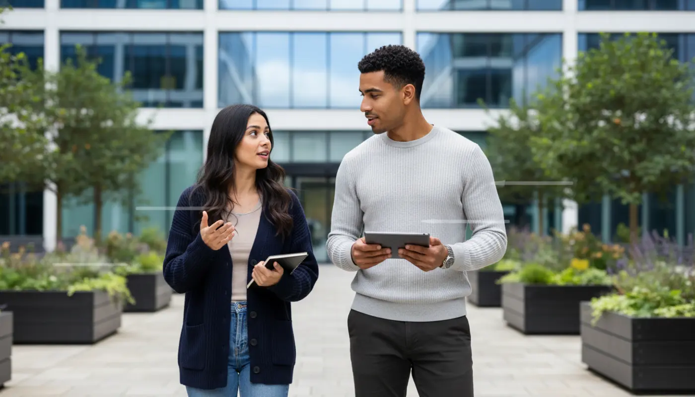 UK team collaborating in a modern office using Microsoft Word Excel PowerPoint and Teams on laptops