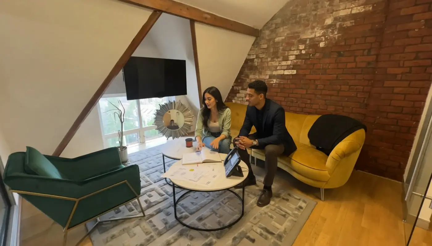 Business professional using VoIP call recording system