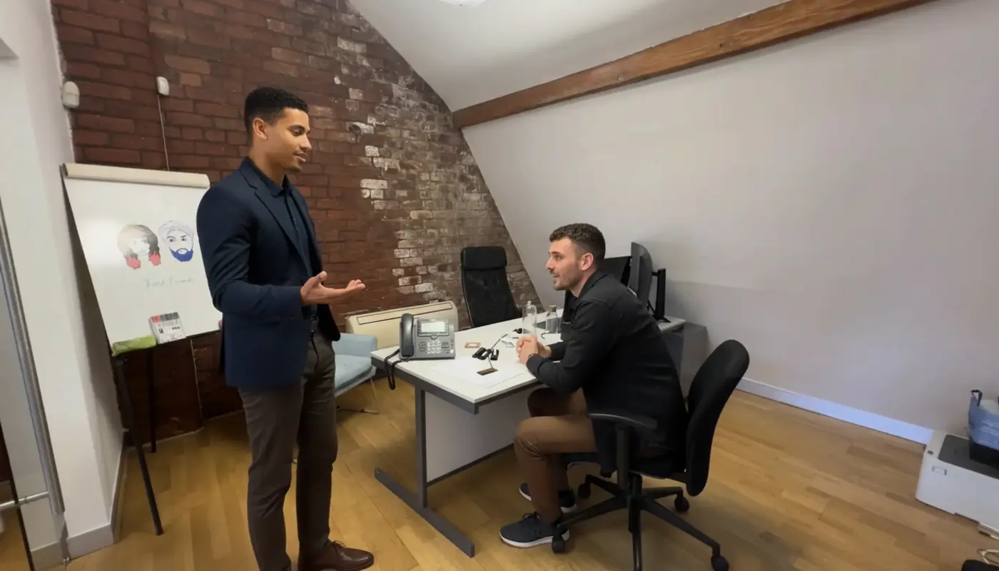 Professional business phone menu interface