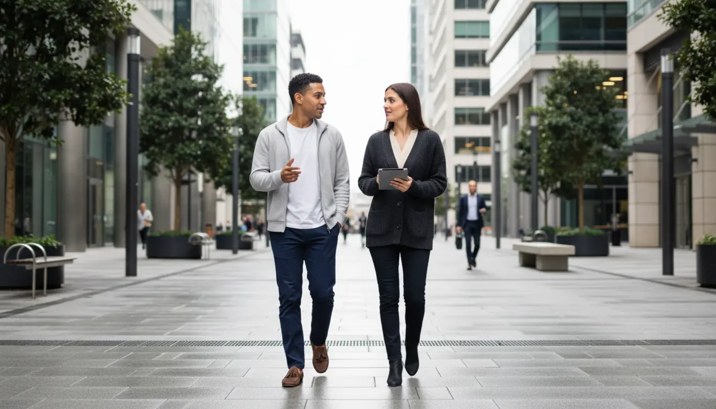 Young professional analysing digital marketing data on a laptop in a modern UK office