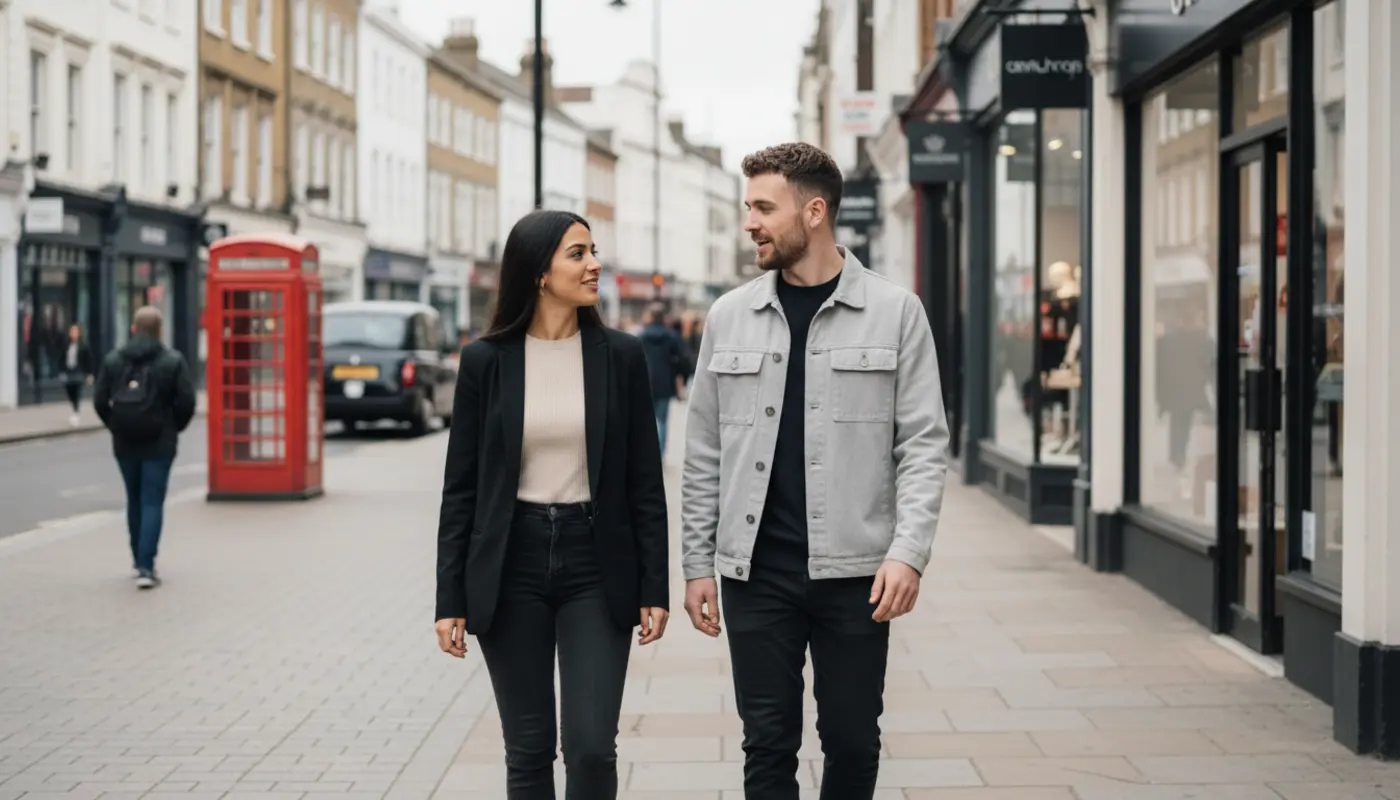 AI powered digital signage screen in a UK shopping centre showing personalised retail content