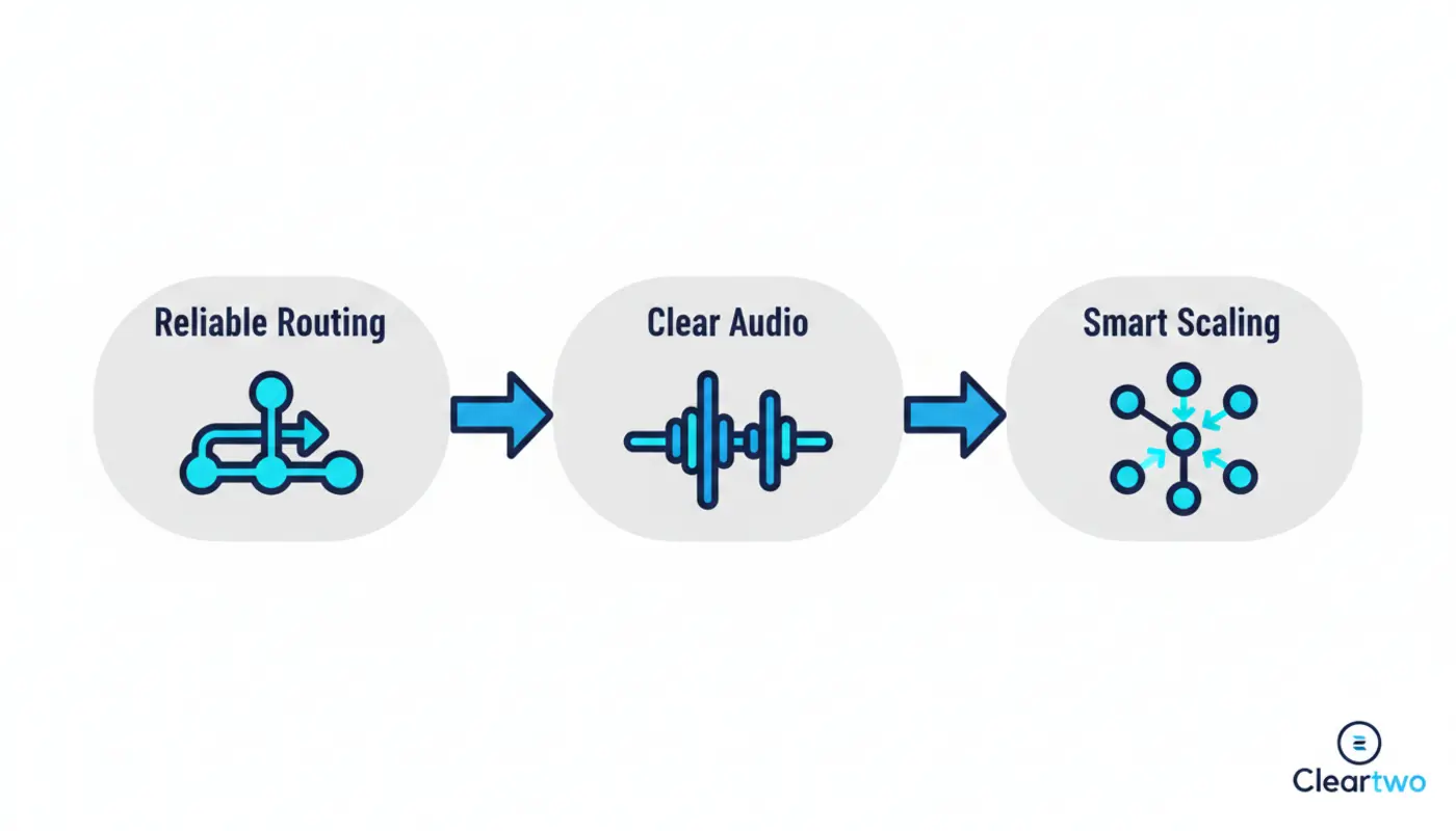 Business professional checking voicemail transcript on laptop